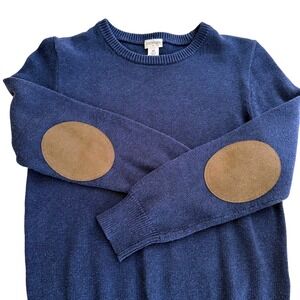 Crewcuts J.Crew Boys Preppy Navy Blue Cotton Merino Wool Sweater Patches Size 10